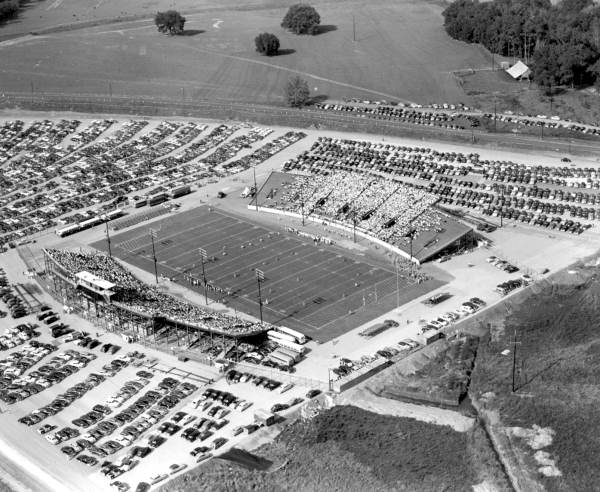 Aerial view of Dedication football game at Doak Campbell Stadium - Tallahassee, Florida