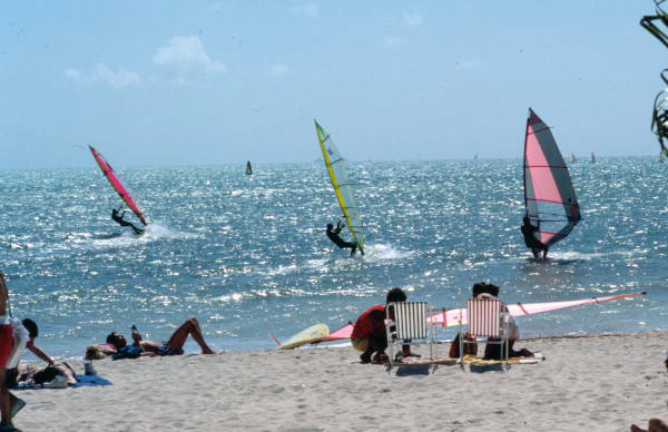 Windsurfers off Smathers Beach at the end of South Roosevelt Boulevard - Key West, Florida