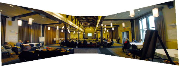 Panoramic view of the Viva Florida 500 statewide planning meeting held at Mission San Luis in Tallahassee, Florida.
