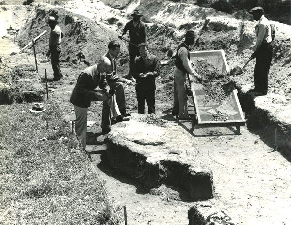 St. Augustine Historical Program investigation on site of Spanish dragoon barracks and battery position on West Defense Line of city.