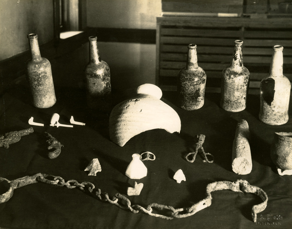 Indian, Spanish, English, and early American artifacts recovered during excavation by the St. Augustine Historical Program.