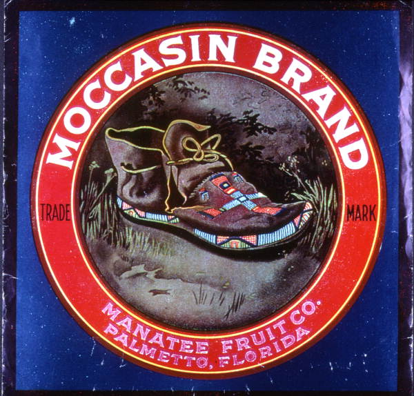 Manatee Fruit Company's Moccasin Brand citrus label 