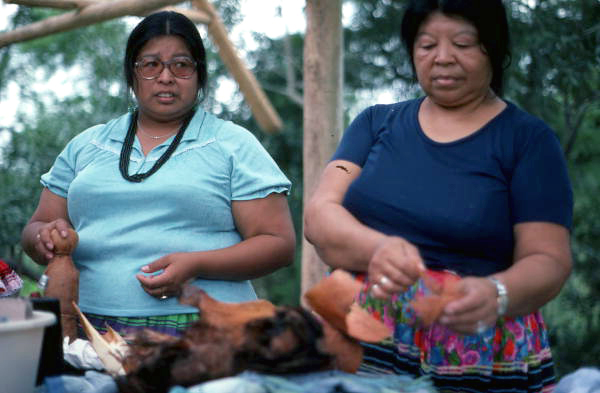 Mary Billie and daughter Claudia John starting to make dolls - Big Cypress Seminole Indian Reservation