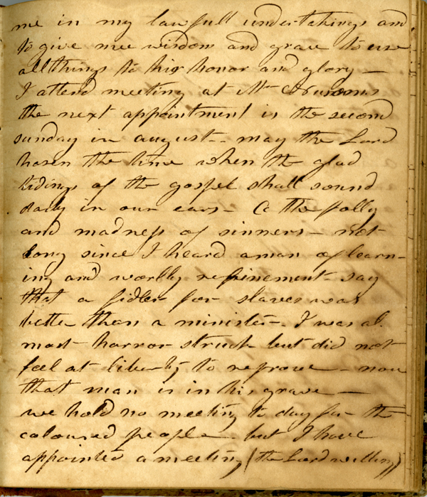 Daniel Wiggins' observations on slavery in Jefferson County 
