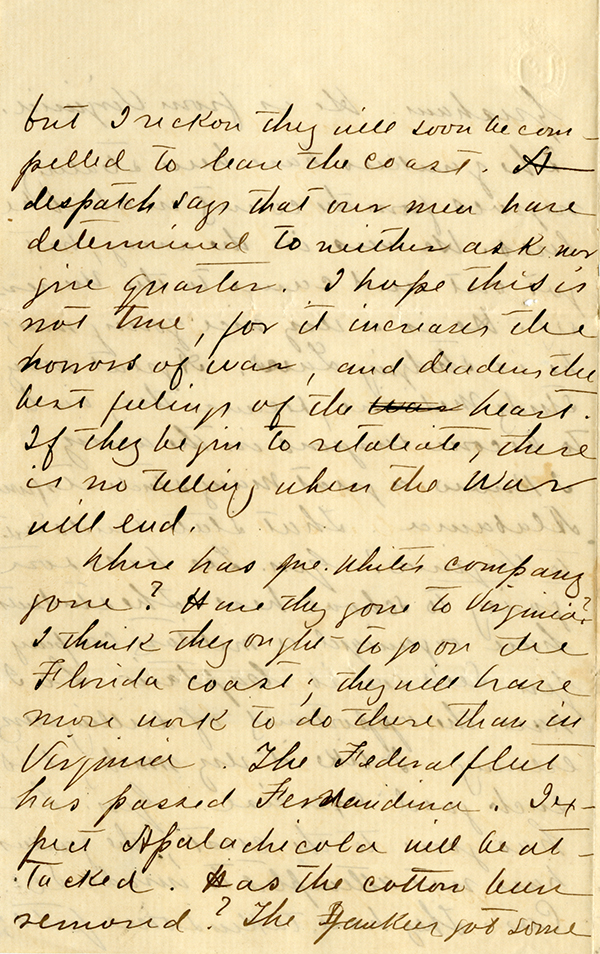 J. D. Pittman to My Dear Mother, November 18, 1861 
