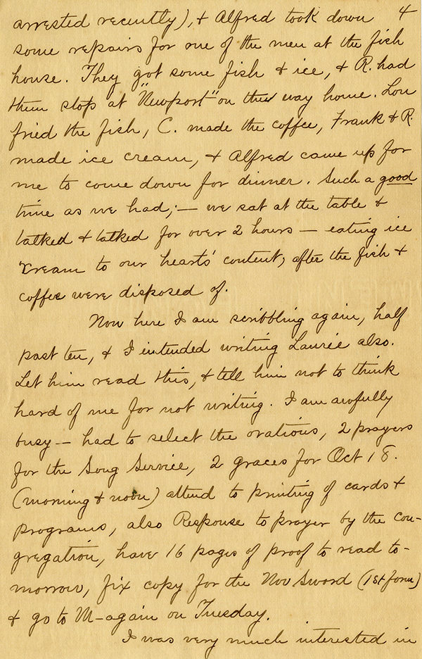 Letter from Evelyn Bubbett to Imogene Bubbett-Rahn, October 12, 1913
