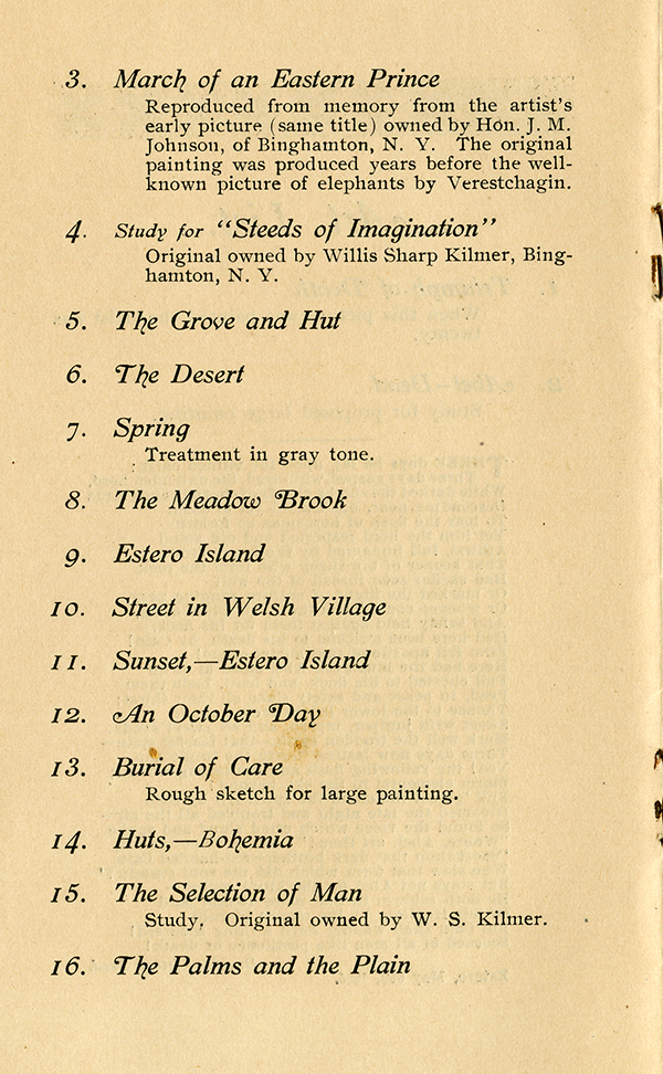 Exhibition of art program, 1905
