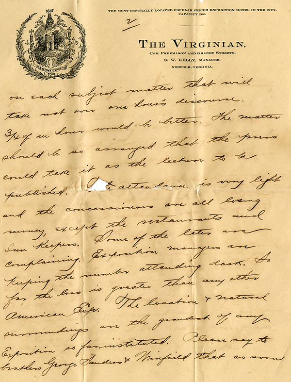 Letter from Henry D. Silverfriend to Cyrus Teed, June 27, 1907
