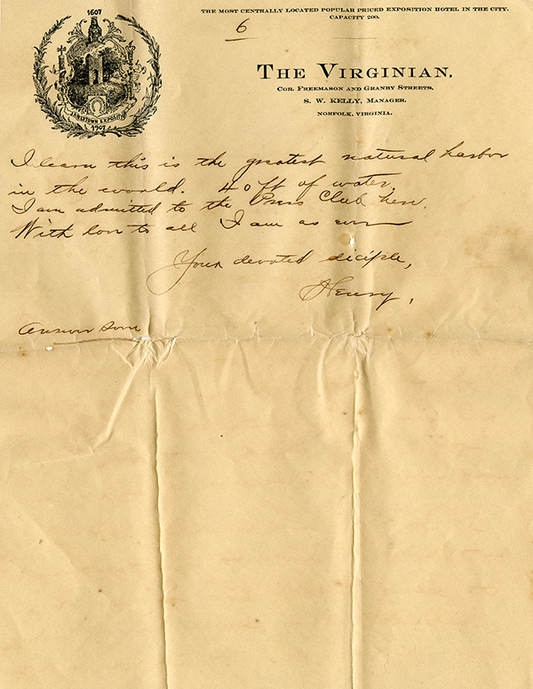 Letter from Henry D. Silverfriend to Cyrus Teed, June 27, 1907
