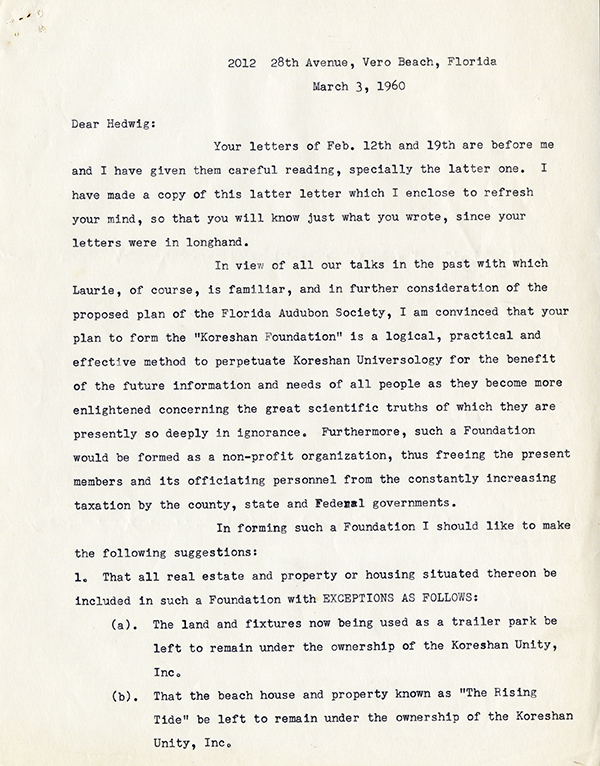 Letter from Rahn to Michel, 1960
