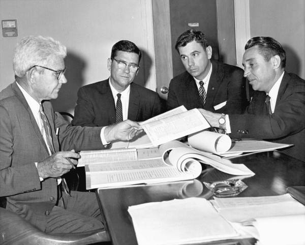 Florida Senator Reubin Askew in a legislative committee meeting