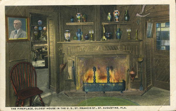 The fireplace, Oldest House in the U.S., St. Francis St., St. Augustine, Fla.