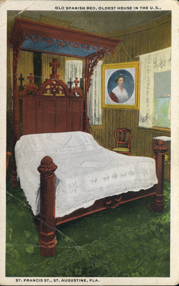 Old Spanish bed, Oldest House in the U.S., St. Francis St., St. Augustine, Fla.