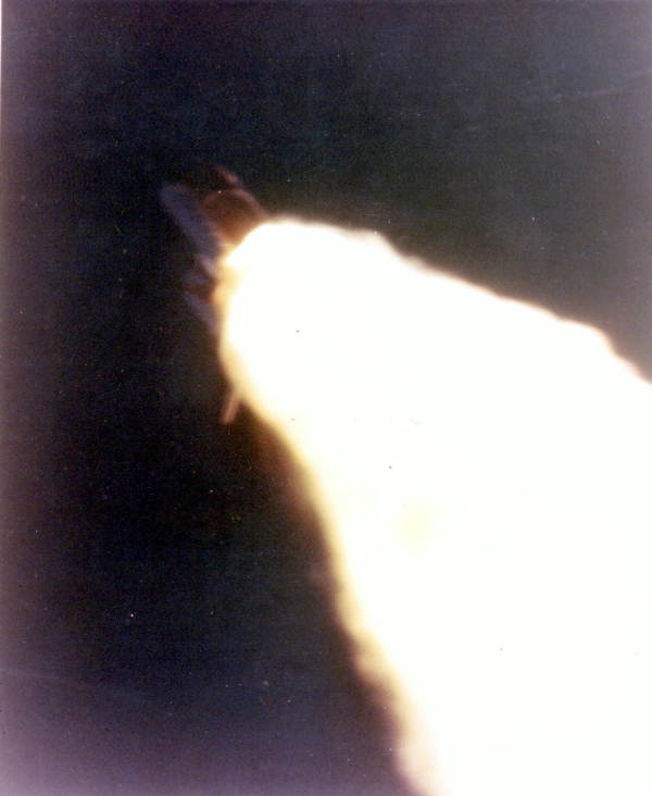 Space Shuttle Challenger right before the accident