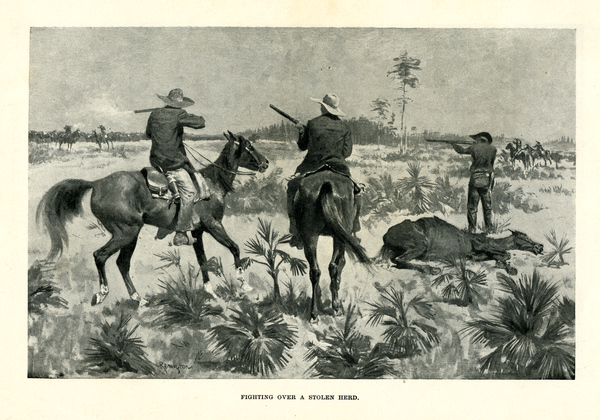 Fighting over a stolen herd.