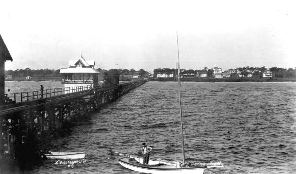 View of the bayfront from the Orange Belt Railway pier extension of Central Avenue - Saint Petersburg, Florida