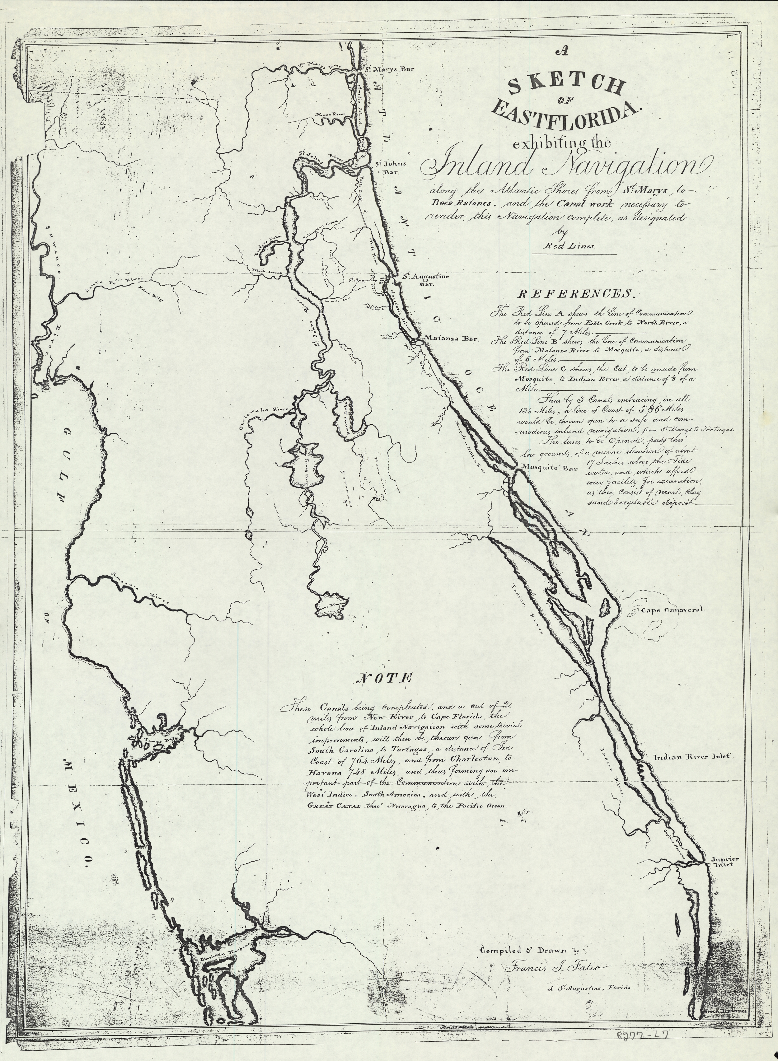 East Florida Inland Navigation Sketch, 19th century