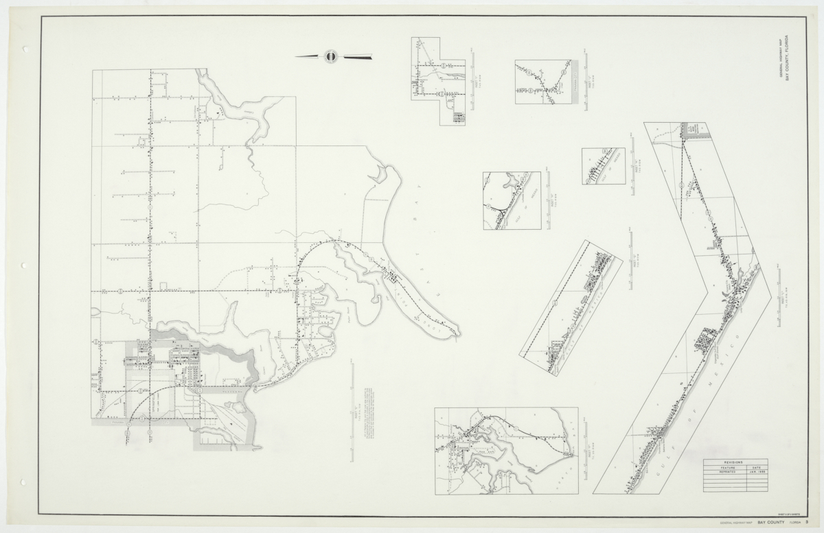 State Road Department Map of Bay County, 1955