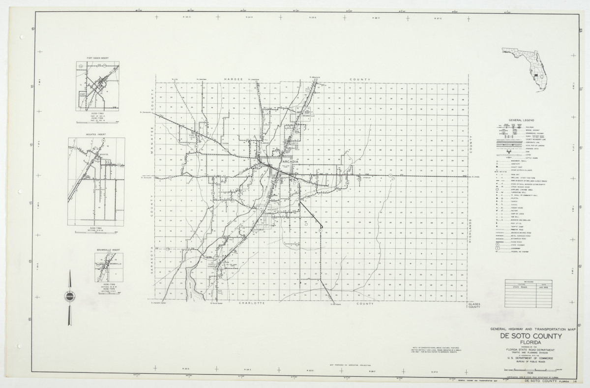 State Road Department Map of DeSoto County, 1955