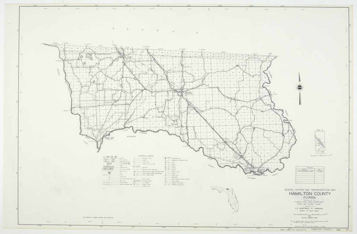 State Road Department Map of Hamilton County, 1955