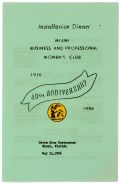 Miami Business and Professional Women's Club Installation Dinner Program, 1956