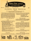 10th Annual Florida Folk Festival Schedule, 1962