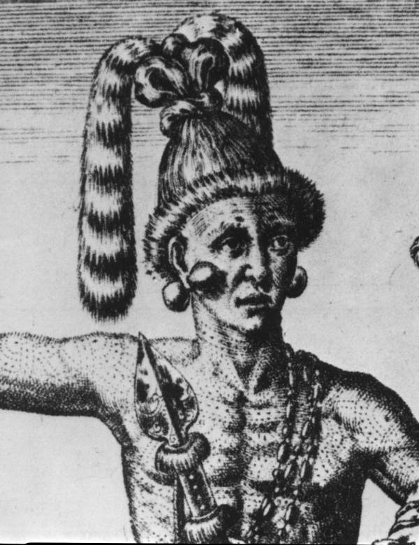 Detail of the Chief, from Theodor de Bry, Grand Voyages (1591) Detail of the Chief, from Theodor de Bry, Grand Voyages (1591)