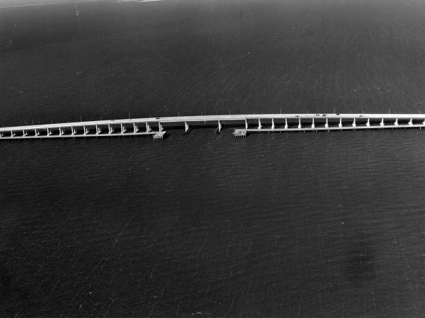 Aerial view of Pensacola Bay Bridge - Pensacola, Florida