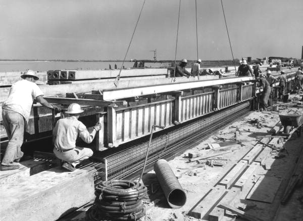 Construction workers on the Third Bay Bridge - Hillsborough County, Florida