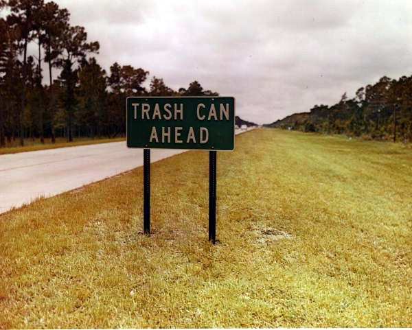 Traffic sign on a road .