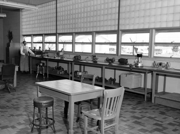 Unidentified man in the equipment and supply room - Gainesville, Florida