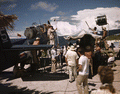 Film crew on location for the movie "On an Island with You" at Anna Maria Island, Florida.