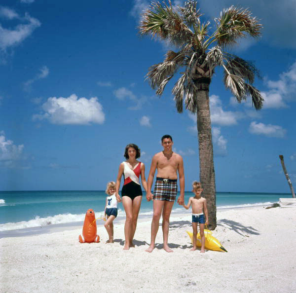 Family at the beach in Sarasota, Florida.