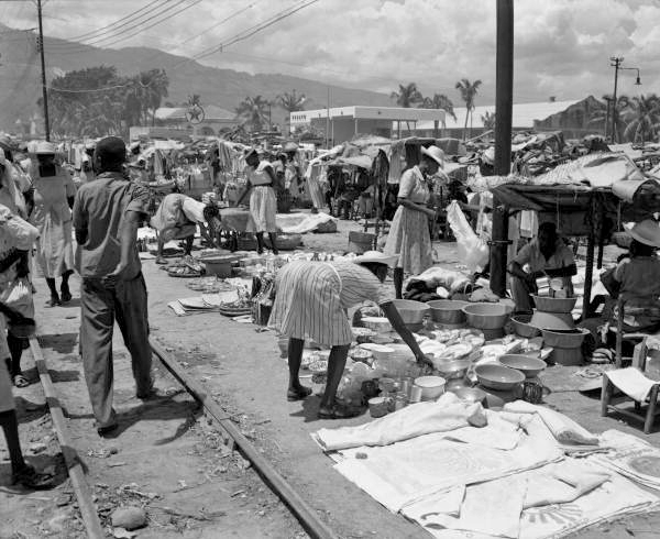 View of open market at Port-au-Prince in Haiti.