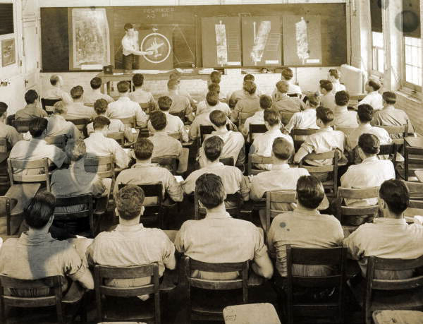 View of a Naval Photography School class in progress at NAS Pensacola.