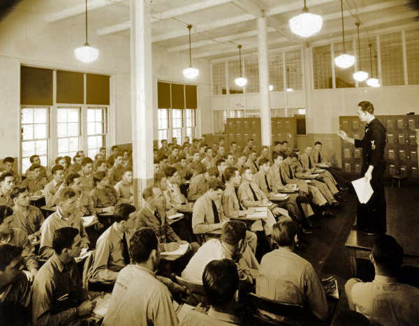 View showing a Naval Photography School class in progress at NAS Pensacola.
