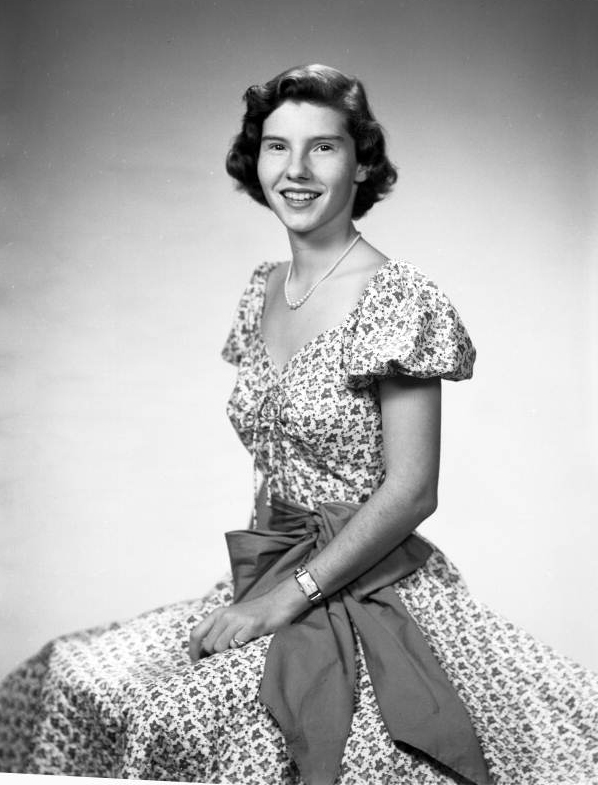Studio portrait of June Burkett.