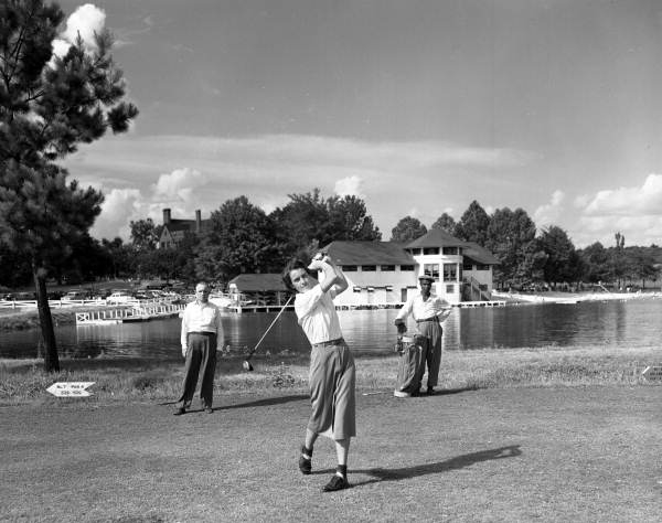 View showing golfer Louise Suggs in Atlanta, Georgia.