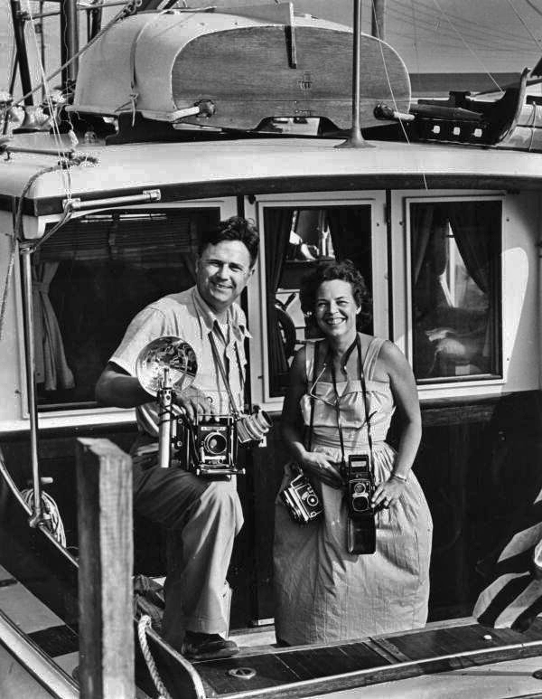 Sarasota photographer Joe Steinmetz with his wife Lois Foley Steinmetz on assignment in the Florida Keys for "Holiday Magazine".