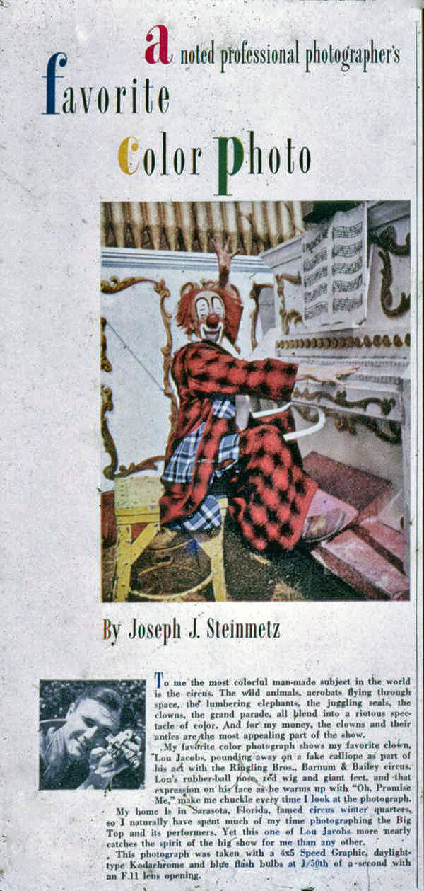 Article by professional photographer Joseph J. Steinmetz discussing his favorite color photo.