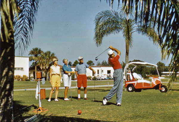 People golfing at the Sara Bay Country Club in Sarasota, Florida.