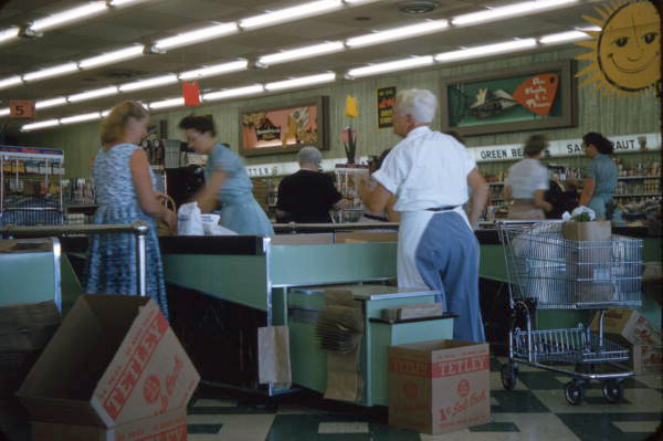 View showing checkout counters at a Publix supermarket in Sarasota, Florida.