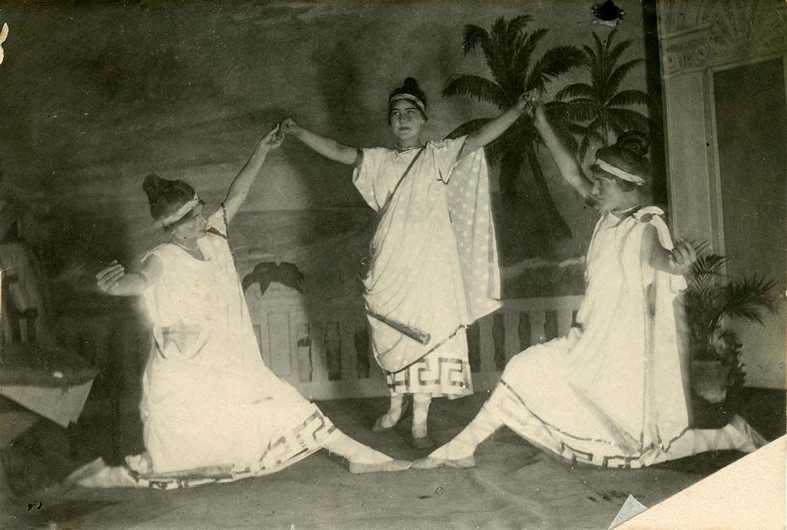 Koreshan Unity dancers in a performance.