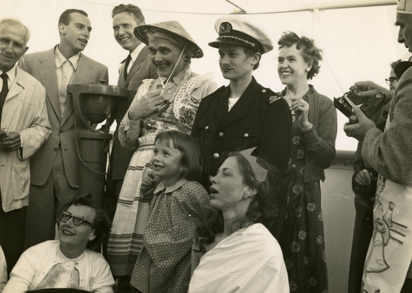 Koreshan Unity president Laurie Bubbett, partially visible at left, on Europa trip.