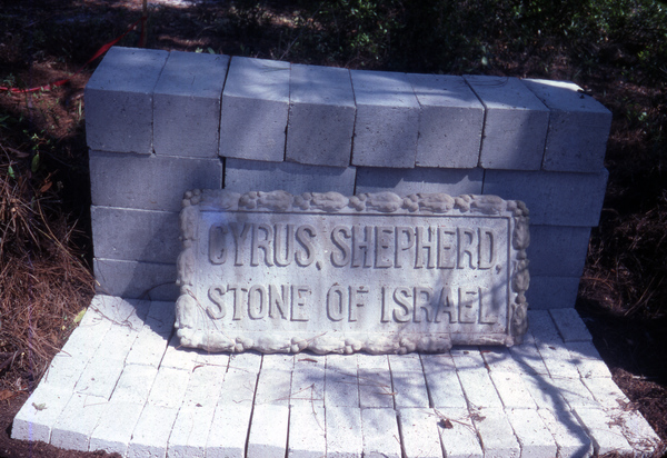 Gravestone, retrieved from Dr. Teed's mausoleum on Estero Island, at the Koreshan State Historic Site park in Estero, Florida.