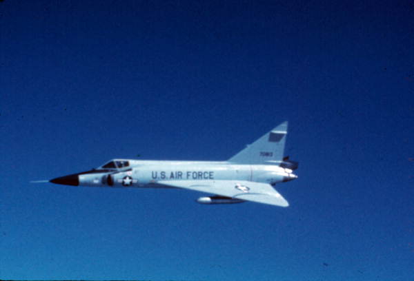 U.S. Air Force F-102 flying over the Florida Straits