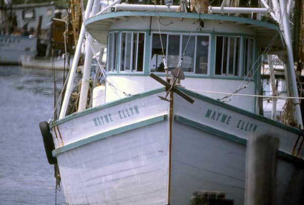 Shrimp boat "Mayme Ellyn" at Carrabelle, Florida.