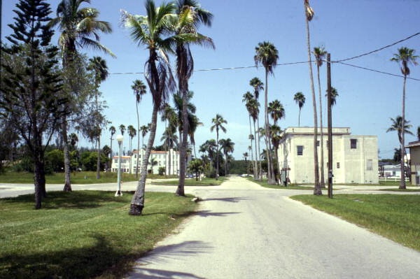 View looking west along W. Broadway near the intersection with Storter Ave. in Everglades City, Florida.