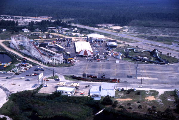 Aerial view of Petticoat Junction amusement park at Panama City Beach.