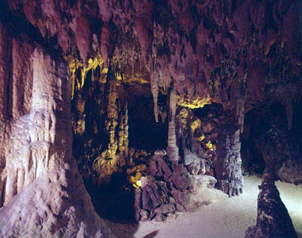 Cave formations at Florida Caverns State Park in Marianna.